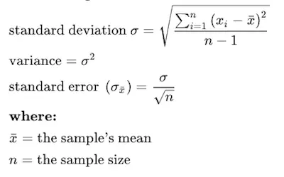 calculating standard error of the mean​